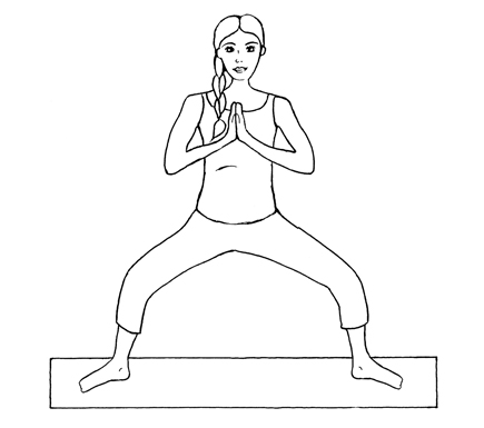 Sketch of young woman practicing yoga, doing Goddess pose or Horse Stance  pose. Utkata Konasana. Standing and Neutral. Beginner. Vector illustration  isolated on transparent background. Stock Vector | Adobe Stock